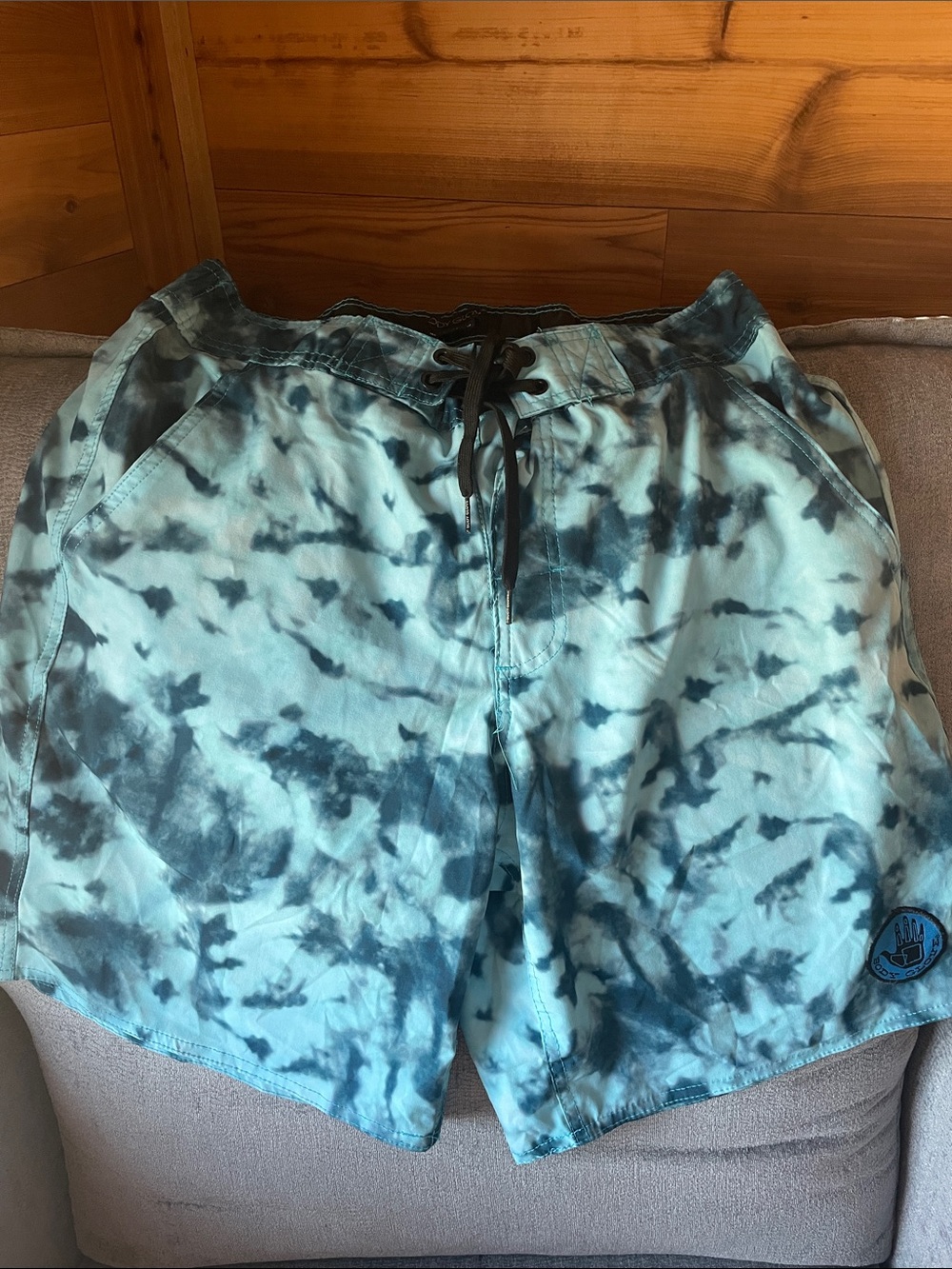 Men's Tie-Dye Aqua Swim Shorts - Picture 1 of 7